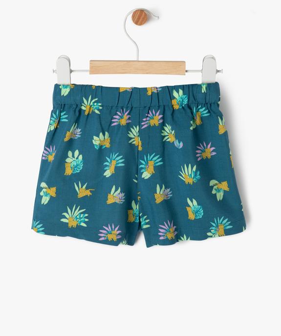 Short à pans en viscose imprimé bébé fille vue3 - GEMO 4G BEBE - GEMO