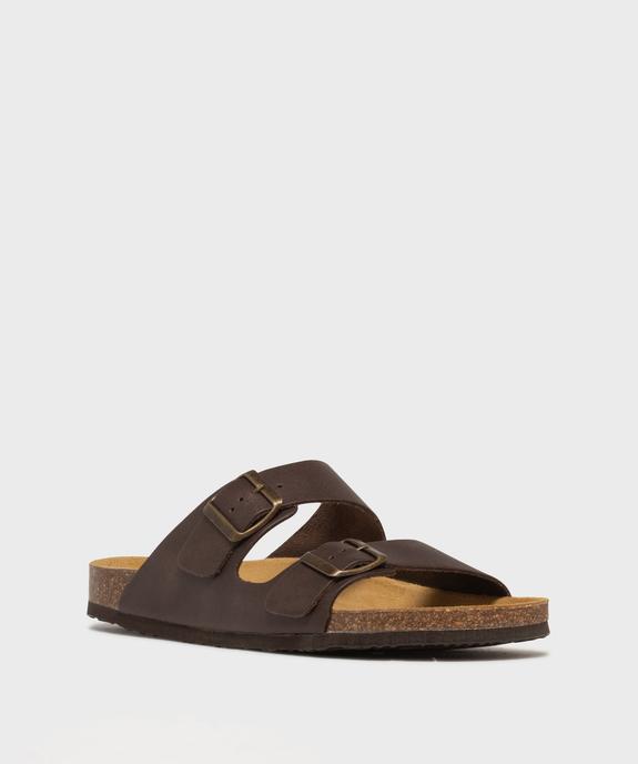 Mules ouvertes 2 brides dessus cuir homme - Tanéo vue2 - TANEO GEMO FOR GOOD - GEMO