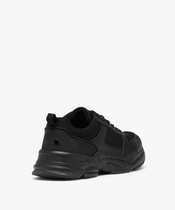 Baskets homme style running unies multi-matières vue4 - GEMO (SPORTSWR) - GEMO
