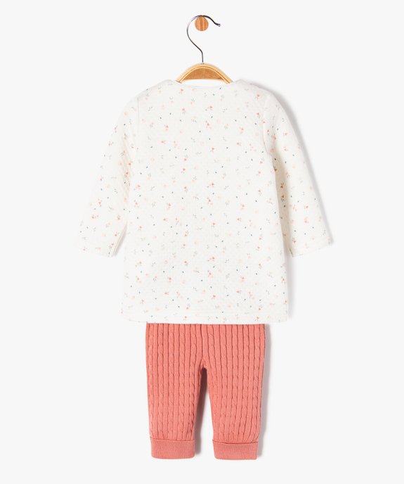 Ensemble 2 pièces robe + pantalon en maille bébé fille vue5 - GEMO(BB COUCHE) - GEMO