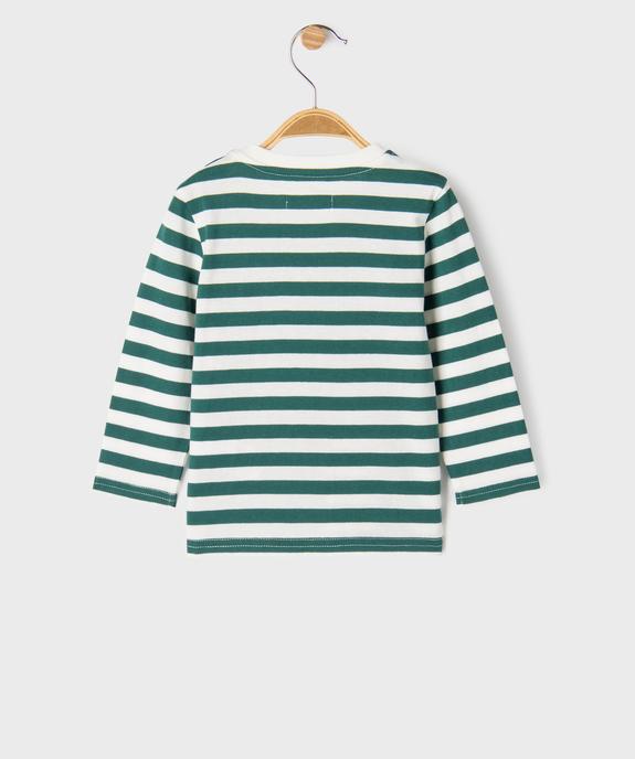 Tee-shirt manches longues à rayures bébé garçon - GEMO 4G BEBE Tee-shirt manches longues à rayures bébé garçon vue3 - GEMO 4G BEBE - GEMO