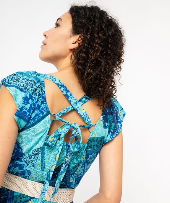 Combishort manches courtes avec brides croisées dans le dos femme vue2 - GEMO 4G FEMME - GEMO