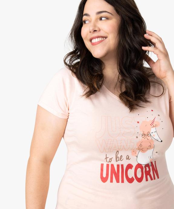Pyjama femme grande taille avec message humoristique vue2 - GEMO(HOMWR FEM) - GEMO