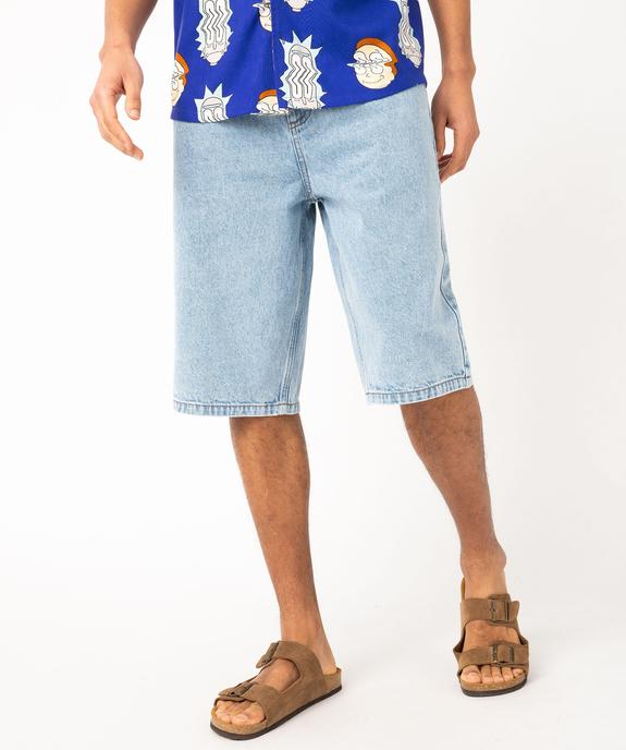 Bermuda en jean loose délavé homme vue1 - GEMO (HOMME) - GEMO