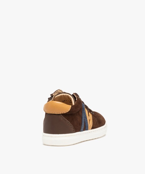 Baskets bébé garçon mid-cut en cuir à lacets et zip – NA! vue4 - NA! - GEMO
