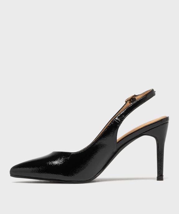 Escarpins sling-back vernis à bout pointu et talon aiguille femme - Valentina Baldano vue3 - VALENTINA BALDA - GEMO