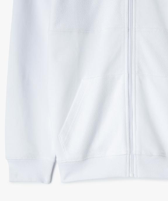 Sweat garçon zippé bimatière à capuche vue3 - GEMO (JUNIOR) - GEMO