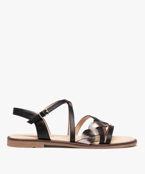 Sandales femme à talon plat et bride torsadée vue1 - GEMO (CASUAL) - GEMO