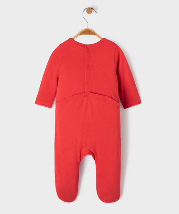 Pyjama en coton avec motif poitrine bébé fille vue3 - GEMO(BB COUCHE) - GEMO