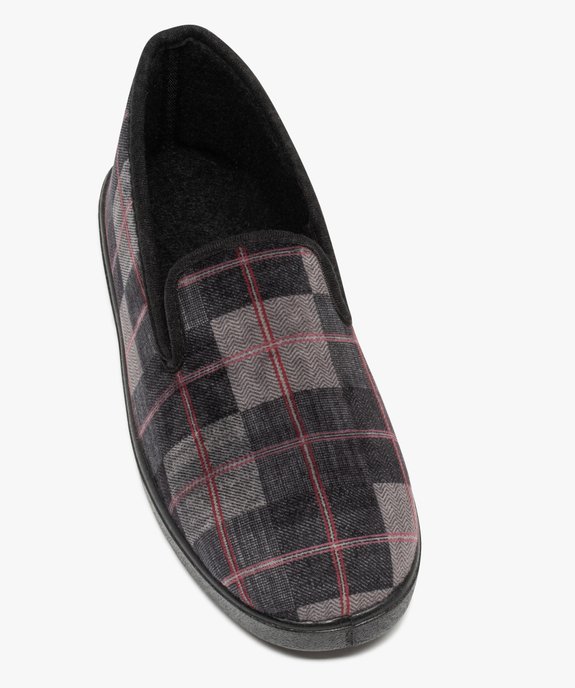 Chaussons homme charentaises en velours à carreaux vue5 - GEMO 4G HOMME - GEMO