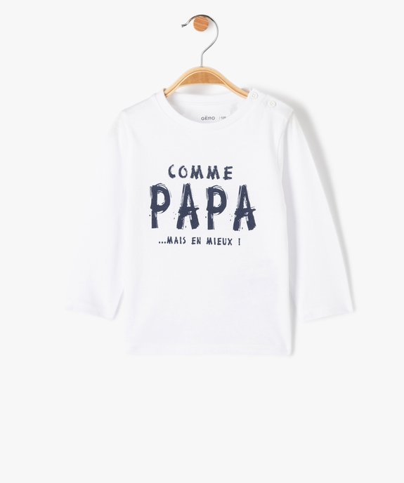 Tee-shirt à manches longues et message humoristique bébé garçon vue1 - GEMO(BEBE DEBT) - GEMO