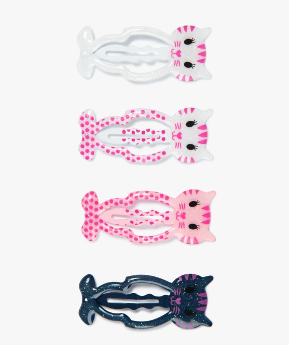 Barrettes clic-clac fille motifs chats (lot de 4) vue1 - GEMO (ENFANT) - GEMO