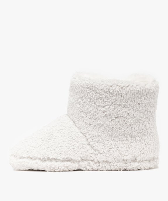 Chaussons femme boots en sherpa à pompons détails scintillants vue3 - GEMO(HOMWR FEM) - GEMO