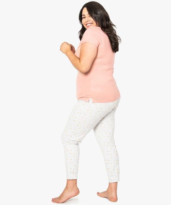 Pyjama femme 2 pièces en jersey de coton vue3 - GEMO(HOMWR FEM) - GEMO