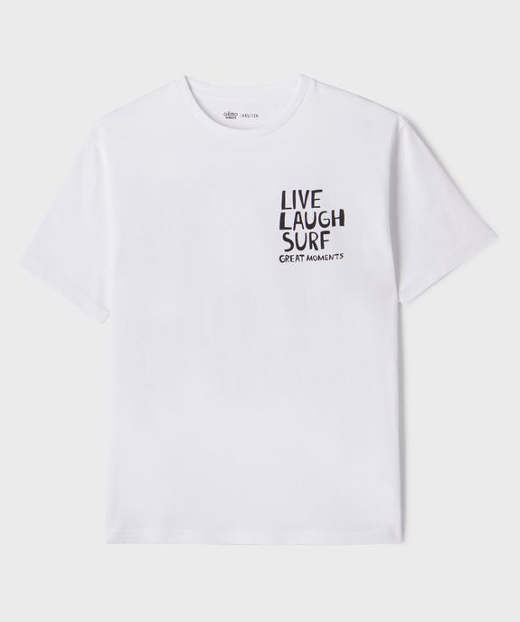 Tee-shirt manches courtes coupe oversize motif surf garçon vue1 - GEMO 4G GARCON - GEMO