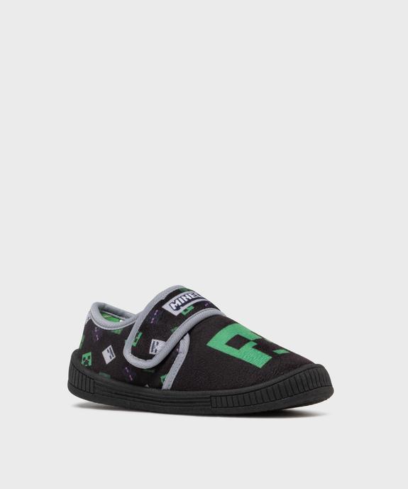 Chaussons en velours avec motif jeu vidéo garçon - Minecraft vue2 - MINECRAFT - GEMO