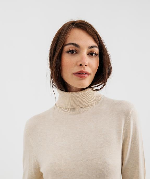 Pull à col roulée en maille fine femme vue2 - GEMO 4G FEMME - GEMO