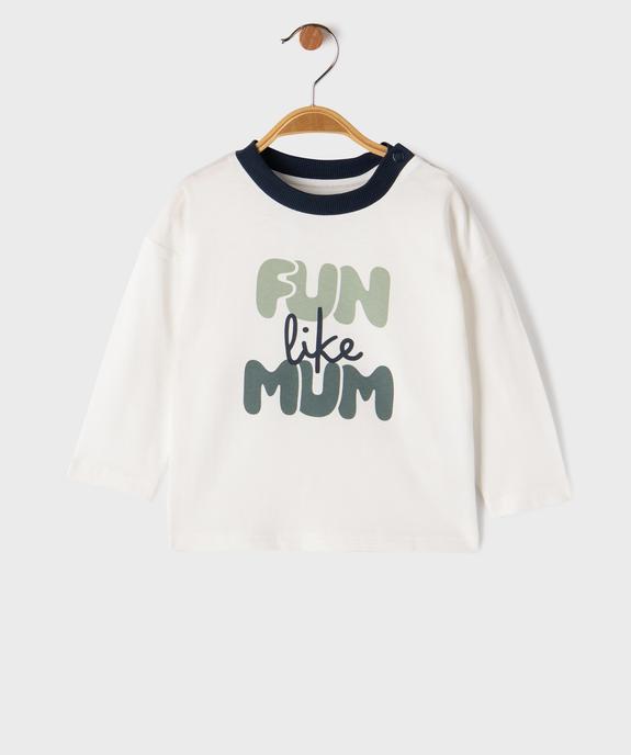 Tee-shirt manches longues en jersey de coton imprimé bébé garçon vue1 - GEMO 4G BEBE - GEMO