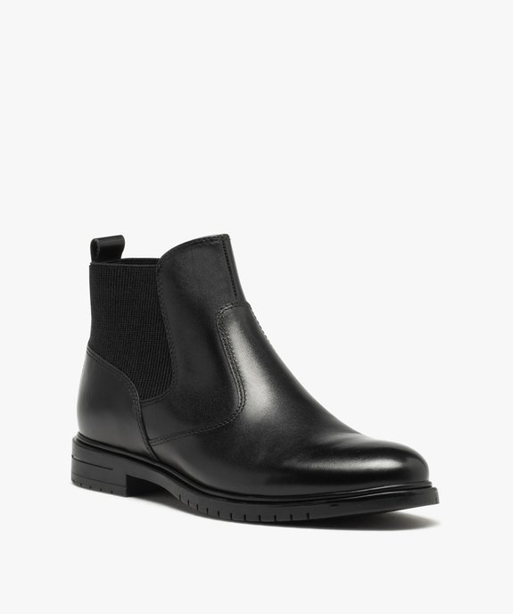 Chelsea boots dessus cuir homme  vue3 - GEMO(URBAIN) - GEMO