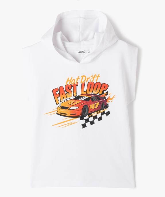 Sweat à capuche sans manches avec motif voiture garçon vue1 - GEMO (ENFANT) - GEMO