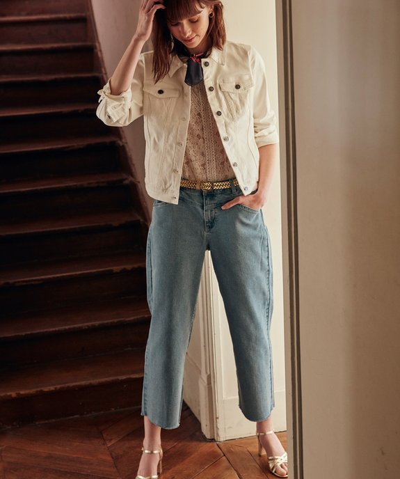 Veste femme en denim coupe cintrée vue6 - GEMO(FEMME PAP) - GEMO