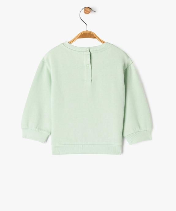 Sweat molletonné bébé fille avec motifs et message vue4 - GEMO 4G BEBE - GEMO