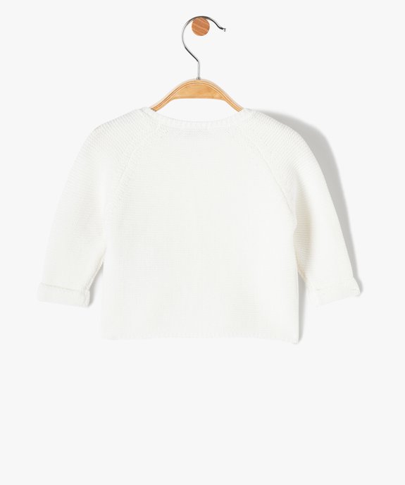 Gilet brassière bébé uni en maille fantaisie vue3 - GEMO(BB COUCHE) - GEMO