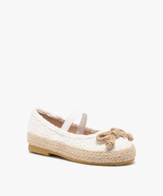Ballerines fille unies en dentelle avec bride élastiquée vue2 - GEMO (ENFANT) - GEMO