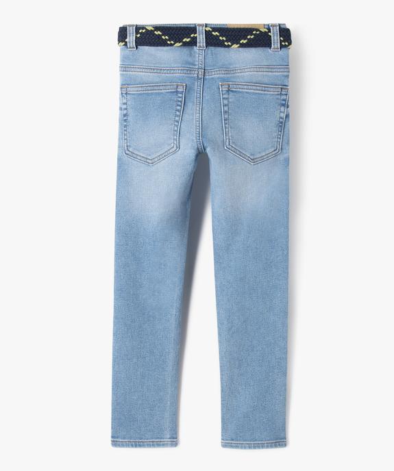 Jean slim stretch à taille ajustable avec ceinture tressée garçon - LuluCastagnette vue4 - LULUCASTAGNETTE - GEMO