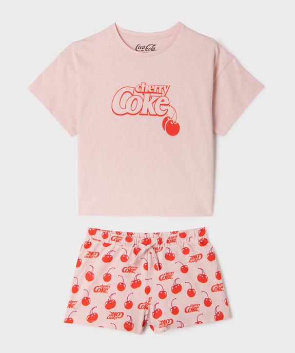 Pyjashort à motifs Cherry Coke fille - Coca Cola vue1 - COCA COLA - GEMO