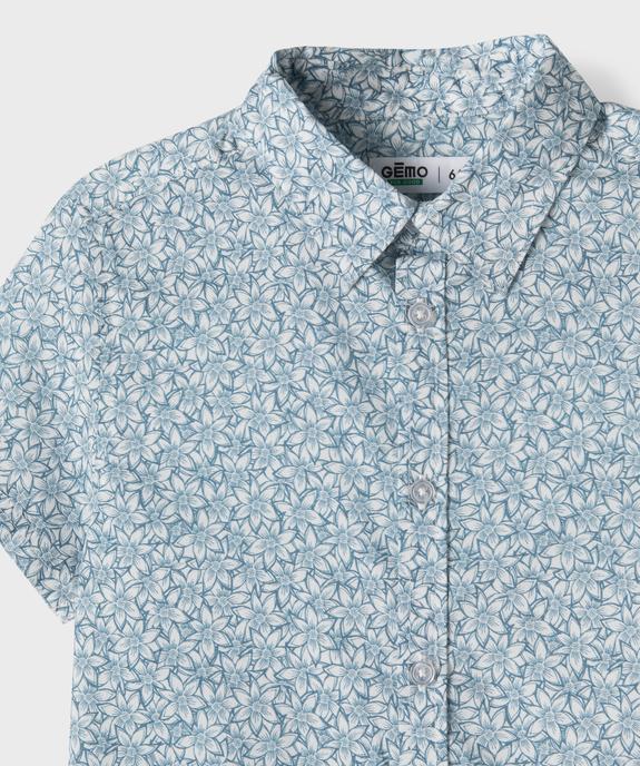 Chemise manches courtes en coton fleurie garçon vue2 - GEMO 4G GARCON - GEMO