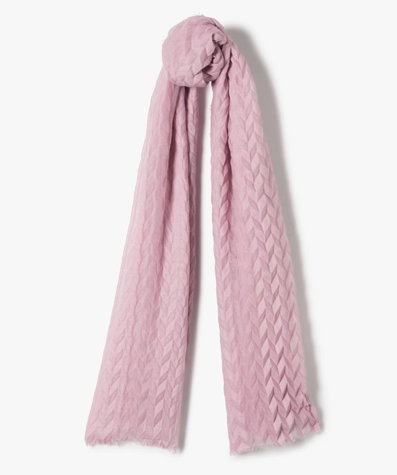 Foulard femme uni à motif gaufré vue1 - GEMO (ACCESS) - GEMO