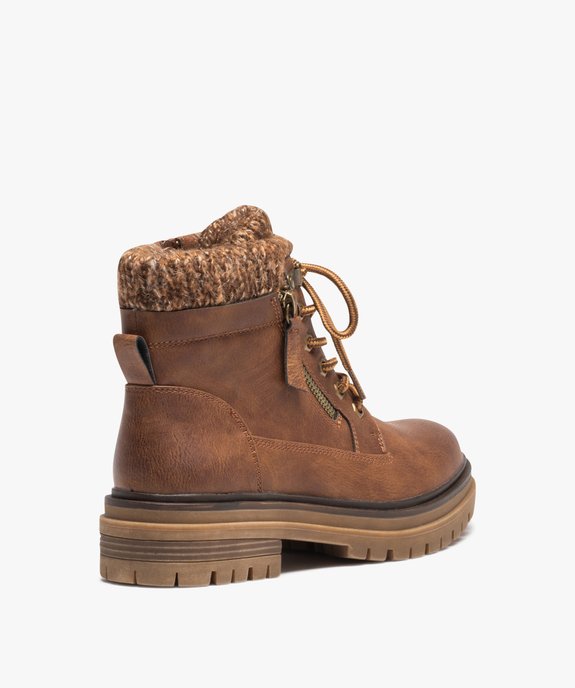 Boots femme fourrées unies avec col chaussette  vue4 - GEMO (CASUAL) - GEMO
