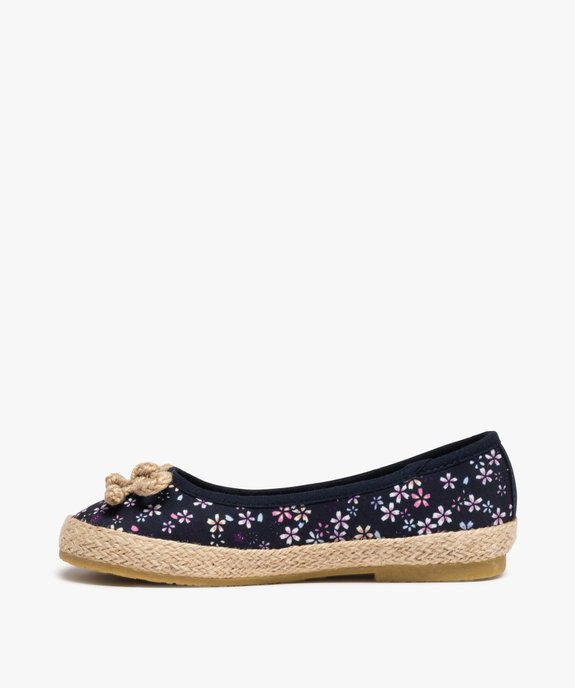 Ballerines fille en toile imprimée et semelle en corde vue3 - GEMO (ENFANT) - GEMO