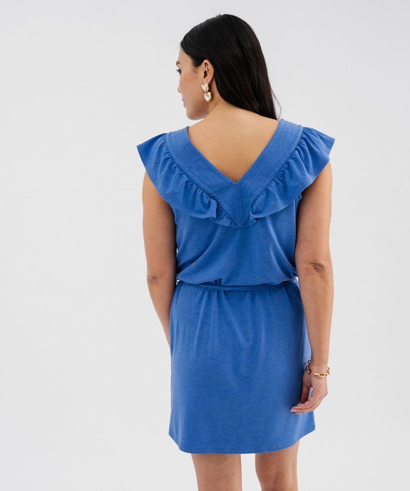 Robe tee-shirt avec volant sur les épaules femme vue3 - GEMO(FEMME PAP) - GEMO