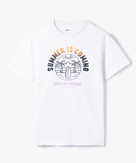 Tee-shirt garçon à manches courtes avec motif surf vue1 - GEMO (JUNIOR) - GEMO