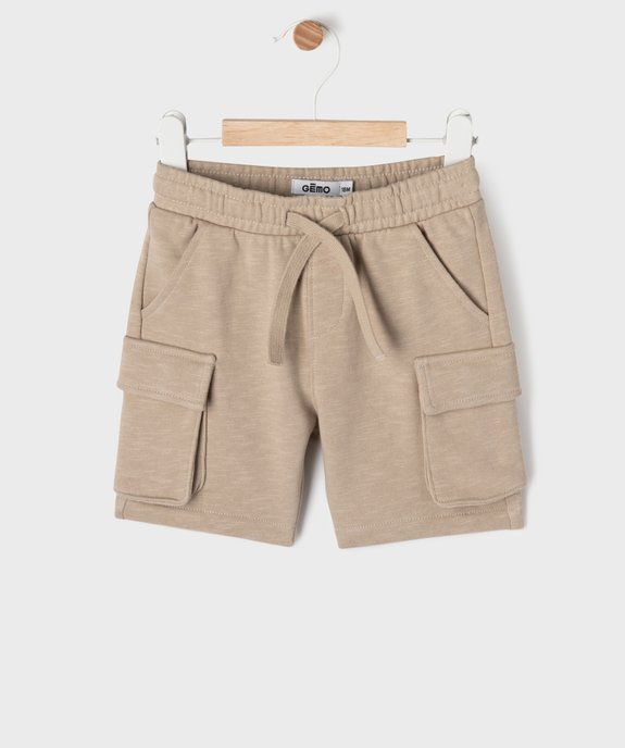 Short cargo en maille avec ceinture ajustable bébé garçon vue1 - GEMO(BEBE DEBT) - GEMO