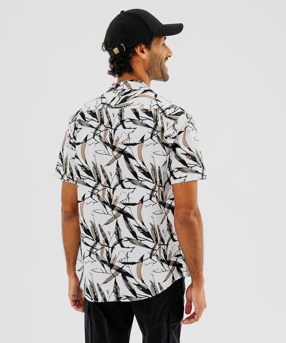 Chemise à manches courtes imprimée avec col cubain homme vue3 - GEMO (HOMME) - GEMO