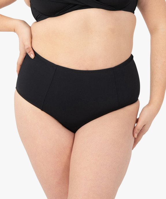 Bas de maillot de bain femme grande taille avec taille haute vue1 - GEMO (PLAGE) - GEMO