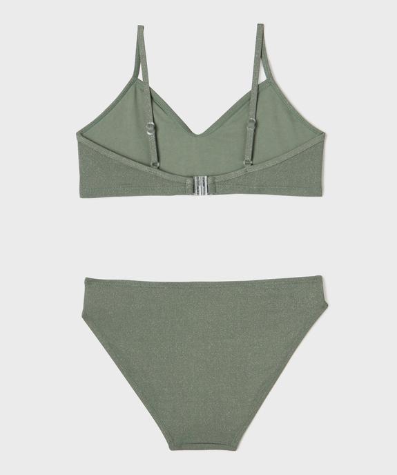 Maillot de bain 2 pièces aux reflets pailletés fille vue3 - GEMO (JUNIOR) - GEMO