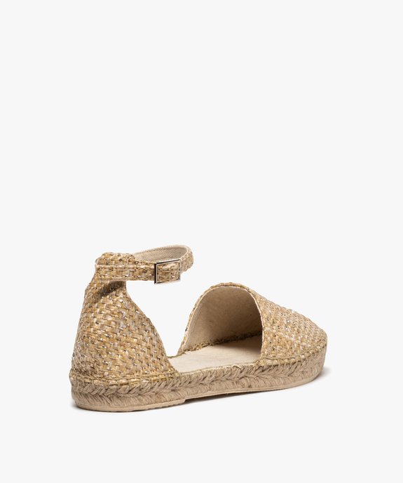 Sandales femme style espadrilles ouvertes sur les côtés Dessus en fibres végétales et lurex vue4 - GEMO (CASUAL) - GEMO