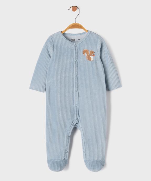 Pyjama dors-bien en velours côtes plates bébé vue1 - GEMO 4G BEBE - GEMO
