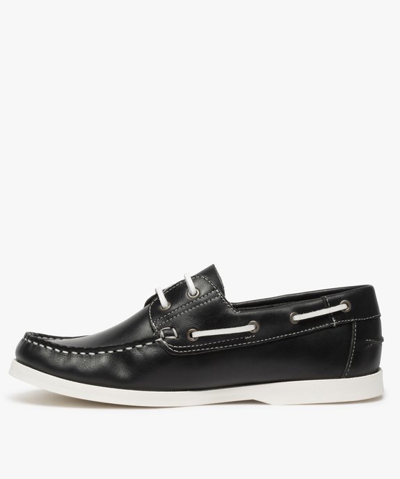 Chaussures bateau homme dessus et intérieur cuir  vue3 - GEMO (CASUAL) - GEMO