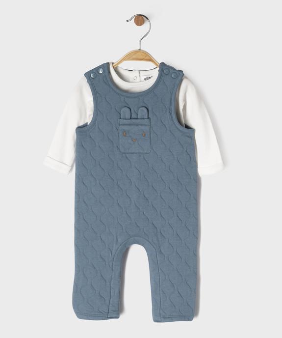 Ensemble 2 pièces bébé garçon salopette et body manches longues vue1 - GEMO 4G BEBE - GEMO