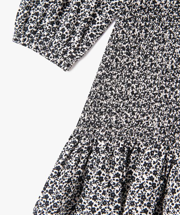 Robe courte à manches longues et smocks fille vue2 - GEMO (JUNIOR) - GEMO