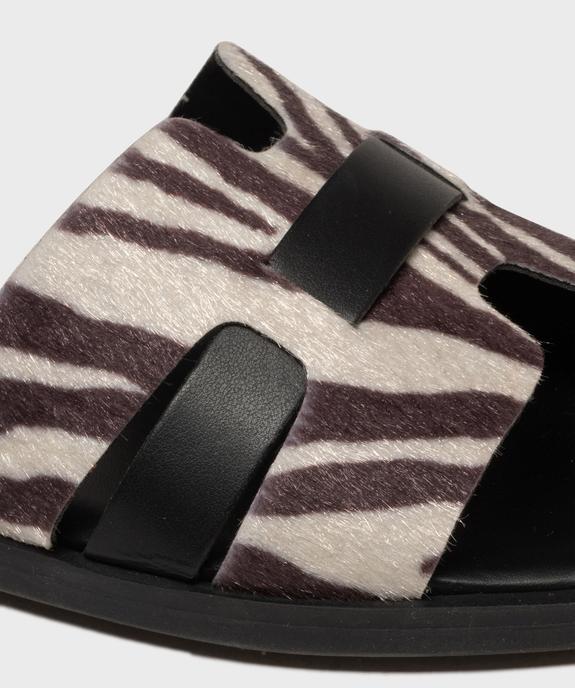 Mules plates motif zèbre femme vue6 - FOLLOW ME - GEMO