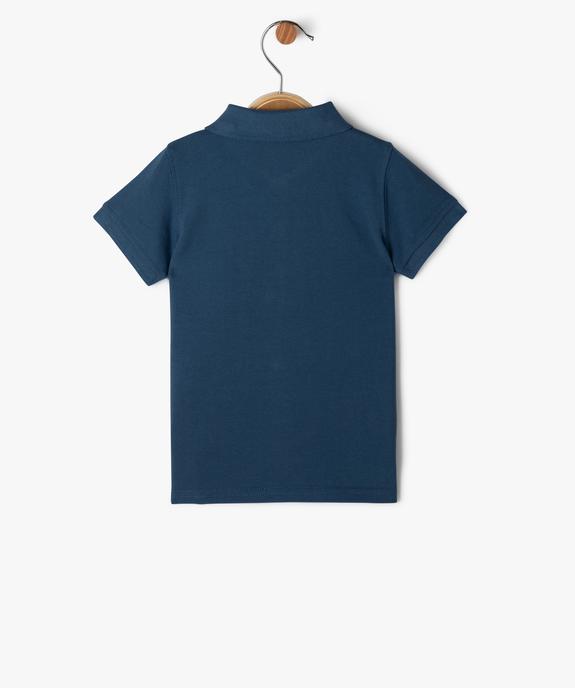 Polo manches courtes en maille piquée bébé garçon vue3 - GEMO 4G BEBE - GEMO