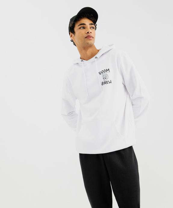 Sweat à capuche avec intérieur molletonné et motif poitrine homme vue1 - GEMO (HOMME) - GEMO