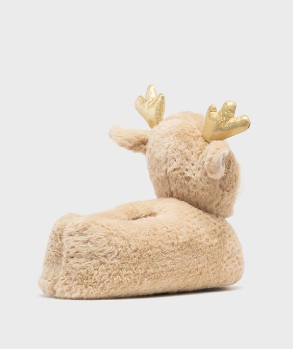 Chaussons en volume pailletés à tête de renne femme vue4 - GEMO(HOMWR FEM) - GEMO