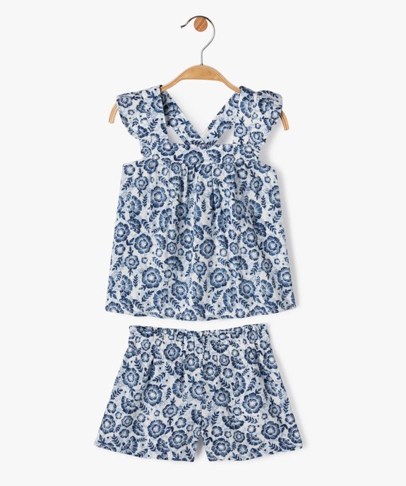Ensemble bébé fille 2 pièces : short + top à bretelles fleuris - LuluCastagnette vue1 - LULUCASTAGNETTE - GEMO